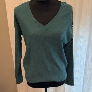Teal V-Neck Women's Top